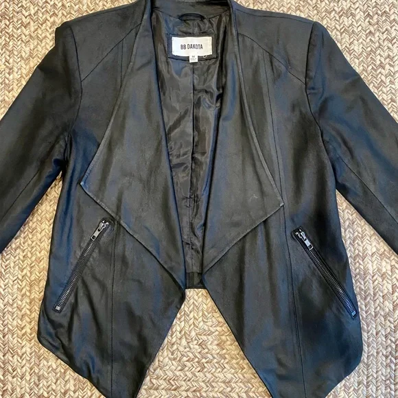 Veste En Cuir Femme BB Dakota Noire Taille M - Occasion Très Bon état